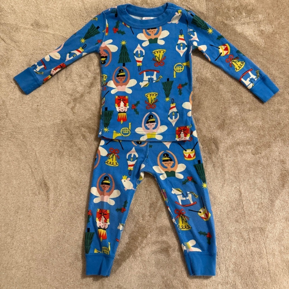 Hanna Andersson Nutcracker Holiday Organic Cotton Pajama Set Blue 2T 85cm
